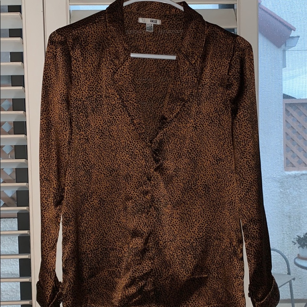 Amuse leopard blouse xs